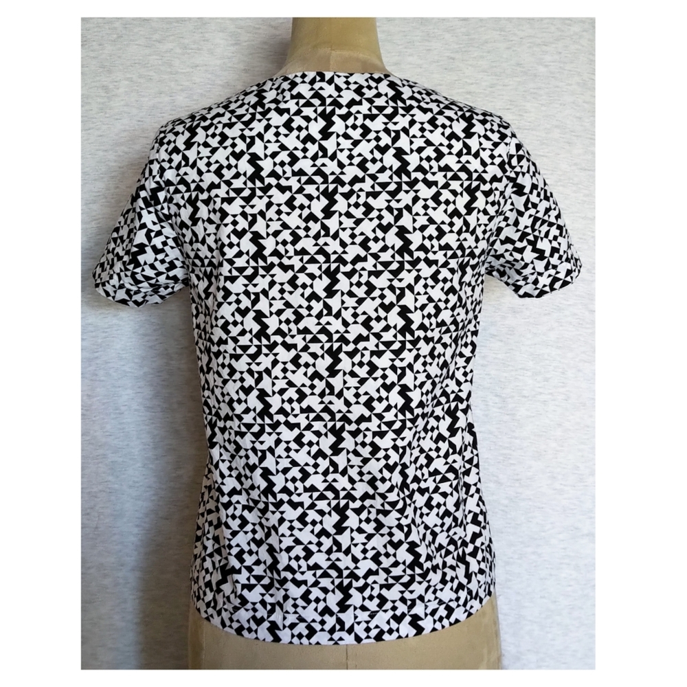 Kate Spade Saturday Geometric Print Short Sleeve Top - Picture 4 of 6